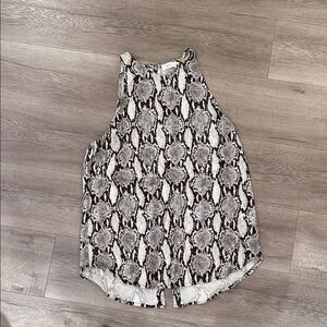 A.L.C. Black and White Snake Print top